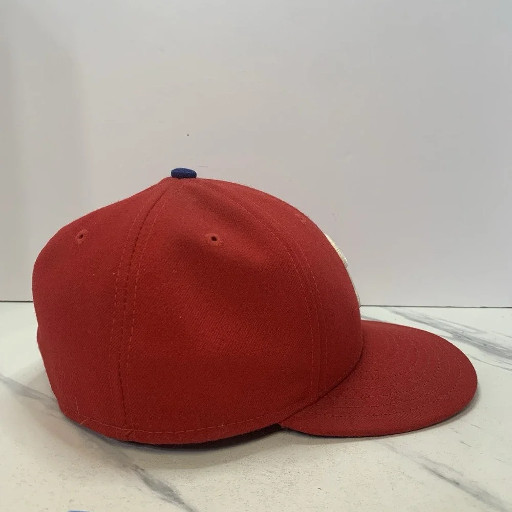 Philadelphia Phillies New Era 59Fifty Hat Fitted Sz 7 1/4 Official On Field Cap